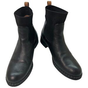 Kenneth Cole GENTLE SOULS Best Chelsea Leather Sock Bootie Black Boots‎ - Size 9